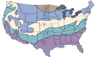 Image: United States Map of Climate Zones and Insulation Requirements